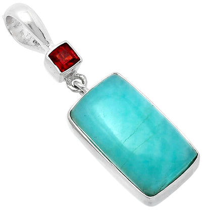 Natural Paraiba Amazonite & Garnet Pendant P-1078 SDP143013