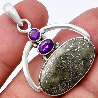 Nipomo Marcasite Agate & Garnet Pendant P-1129 SDP143074