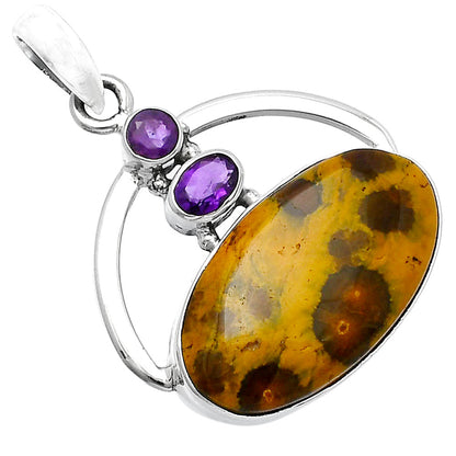 Ocean Jasper - Madagascar & Amethyst Pendant P-1129 SDP143088