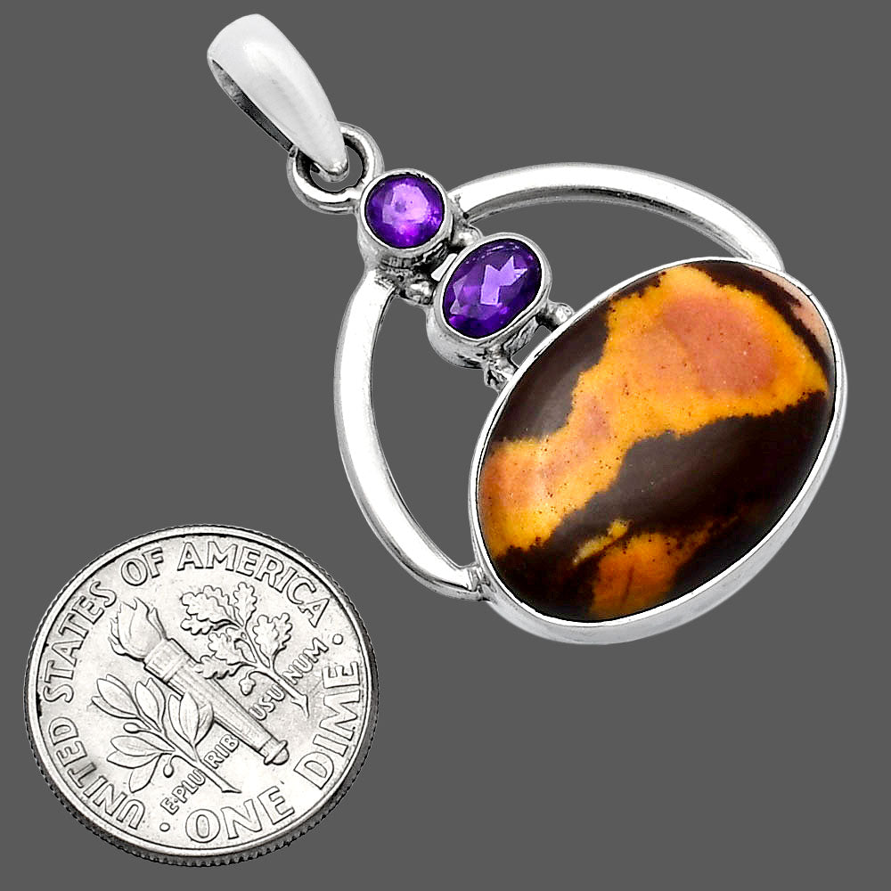 Natural Outback Jasper & Amethyst Pendant P-1129 SDP143105