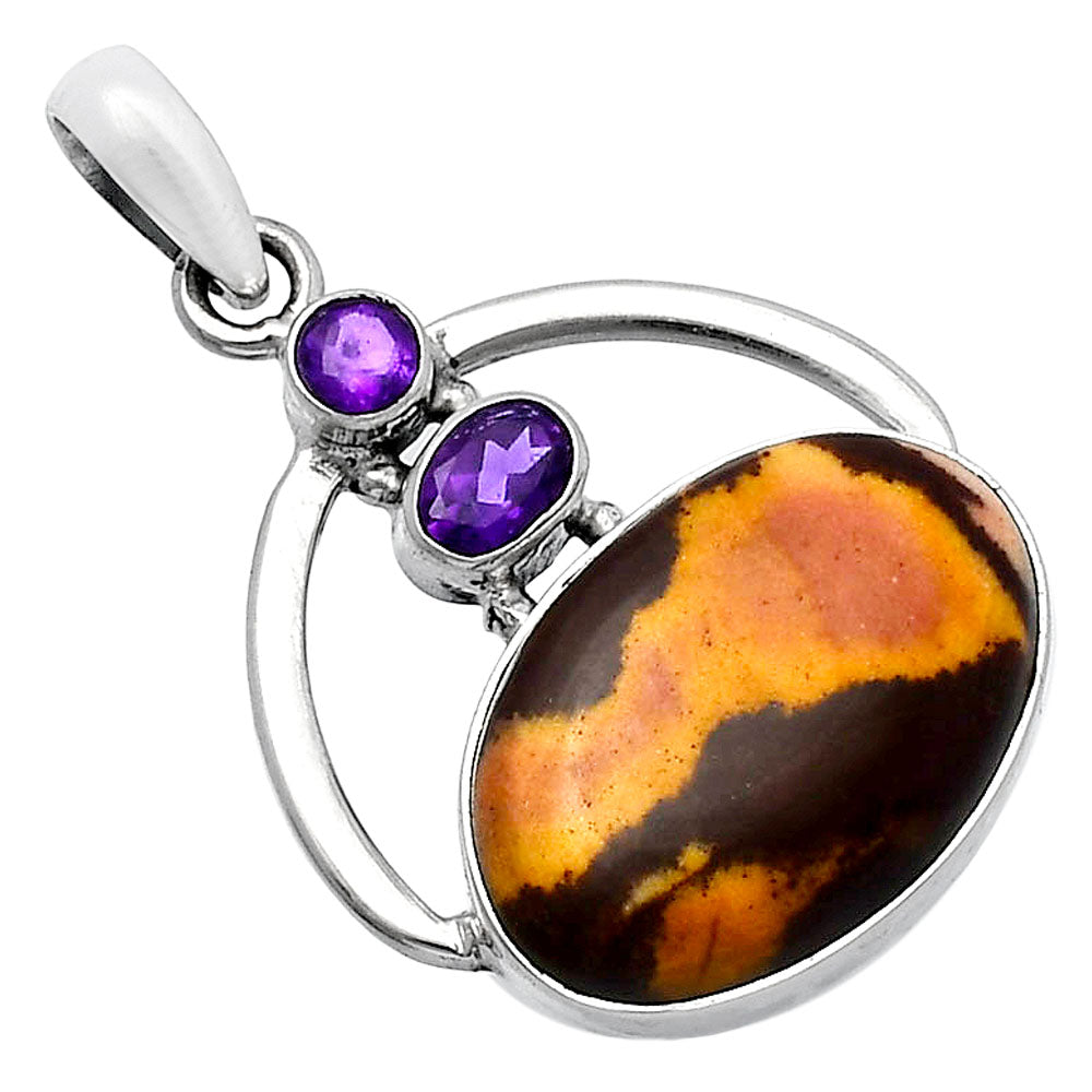 Natural Outback Jasper & Amethyst Pendant P-1129 SDP143105