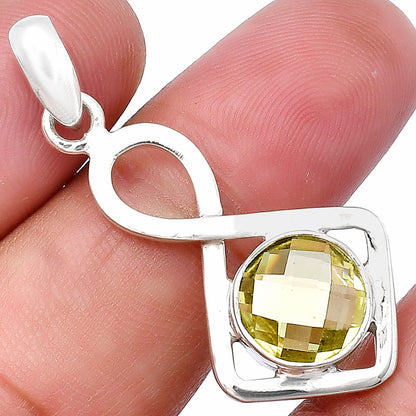 Lemon Quartz Checker Briolette Pendant P-1011 SDP143193