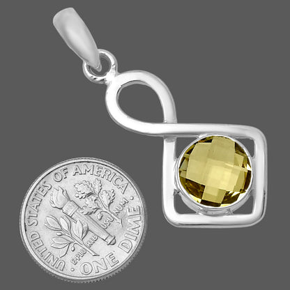 Lemon Quartz Checker Briolette Pendant P-1011 SDP143193
