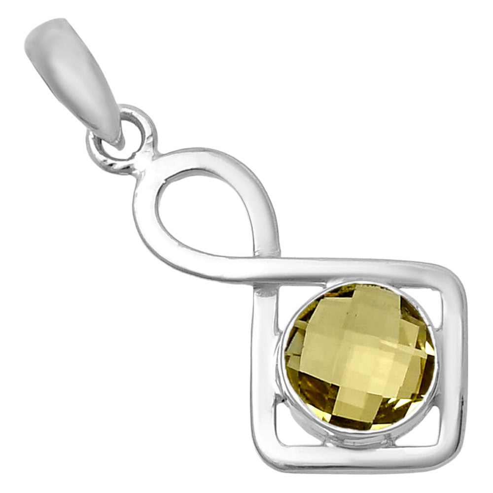 Lemon Quartz Checker Briolette Pendant P-1011 SDP143193