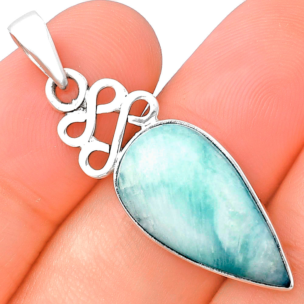 Natural Blue Aragonite Pendant P-1554 SDP143274