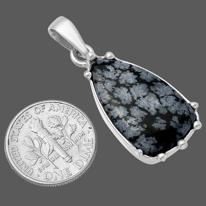 Natural Snow Flake Obsidian Pendant P-1349 SDP143282