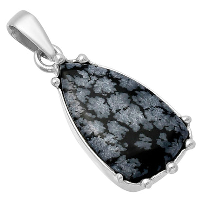 Natural Snow Flake Obsidian Pendant P-1349 SDP143282