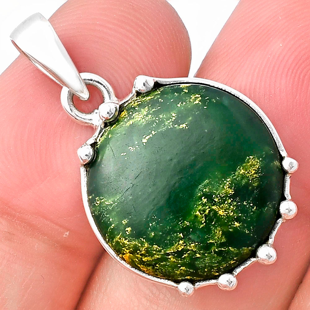 Natural Green Fuchsite Pendant P-1349 SDP143303