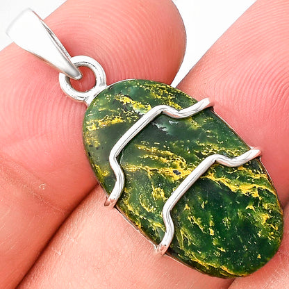 Natural Green Fuchsite Pendant P-1638 SDP143312