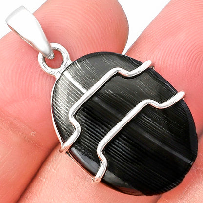 Crown Of Silver Psilomelane - Black Malachite Pendant P-1638 SDP143313