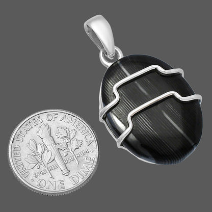 Crown Of Silver Psilomelane - Black Malachite Pendant P-1638 SDP143313