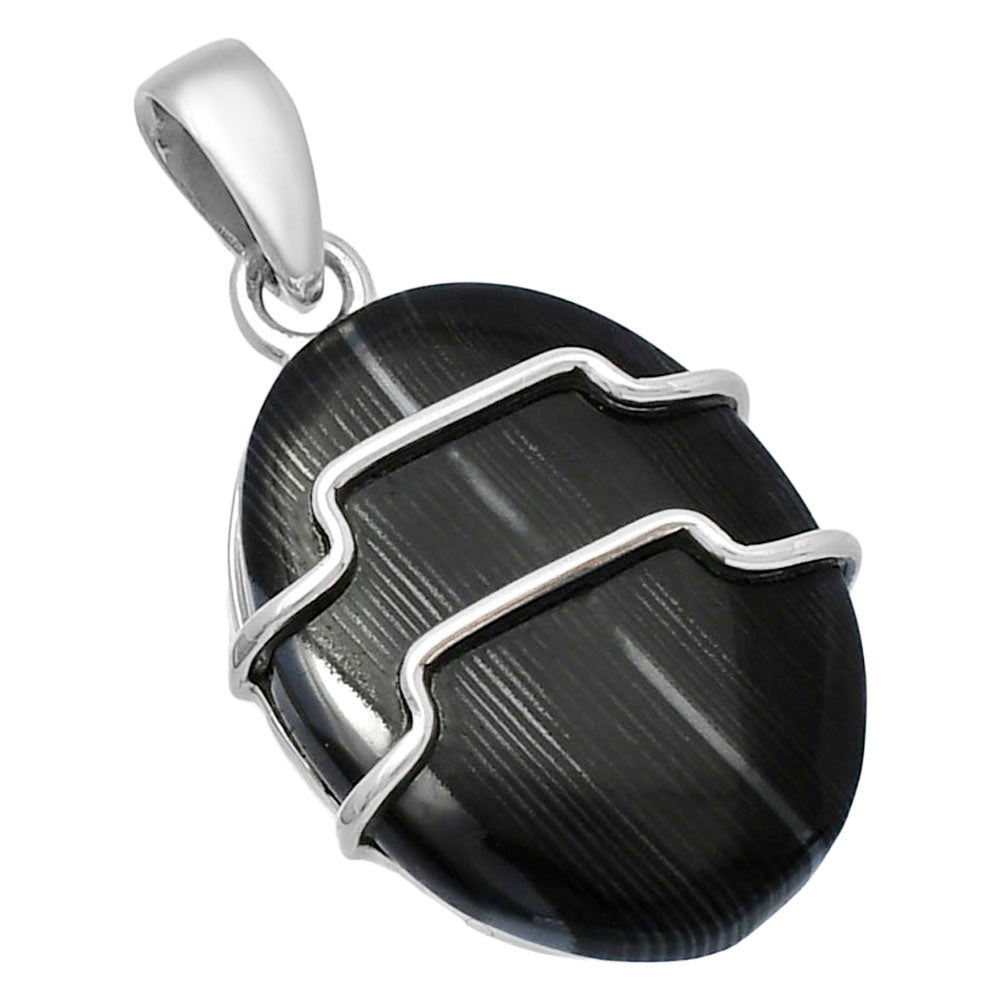 Crown Of Silver Psilomelane - Black Malachite Pendant P-1638 SDP143313