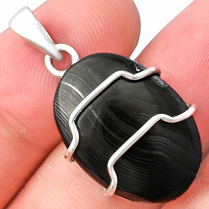 Crown Of Silver Psilomelane - Black Malachite Pendant P-1638 SDP143315