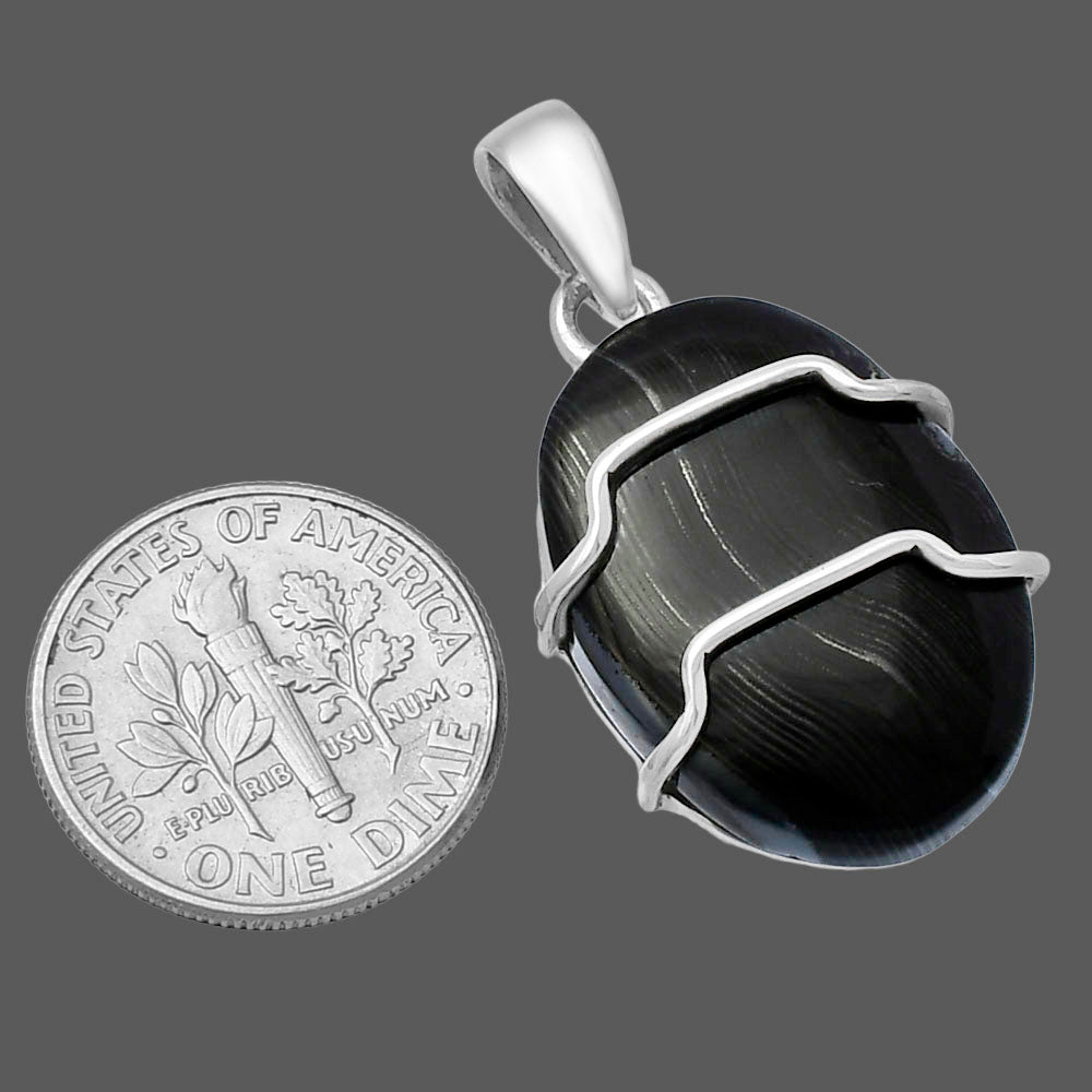 Crown Of Silver Psilomelane - Black Malachite Pendant P-1638 SDP143315