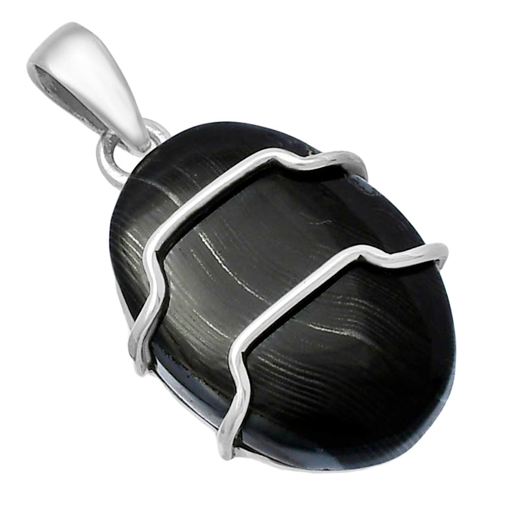 Crown Of Silver Psilomelane - Black Malachite Pendant P-1638 SDP143315