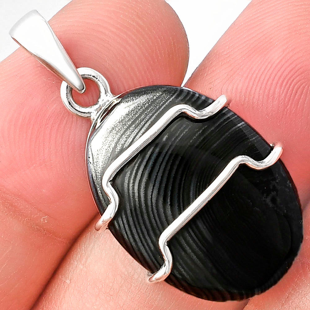 Crown Of Silver Psilomelane - Black Malachite Pendant P-1638 SDP143327