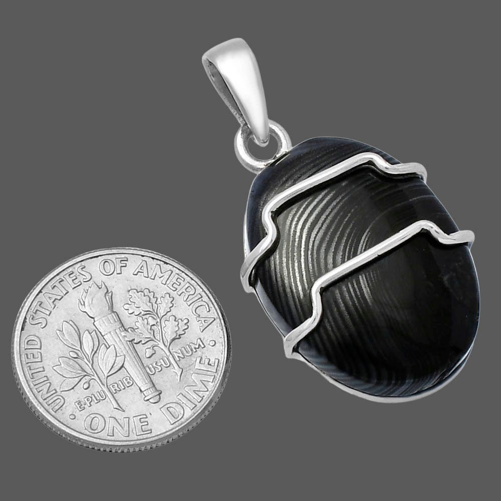 Crown Of Silver Psilomelane - Black Malachite Pendant P-1638 SDP143327