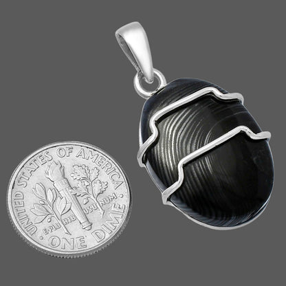 Crown Of Silver Psilomelane - Black Malachite Pendant P-1638 SDP143327