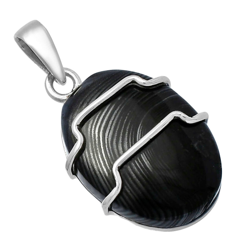 Crown Of Silver Psilomelane - Black Malachite Pendant P-1638 SDP143327