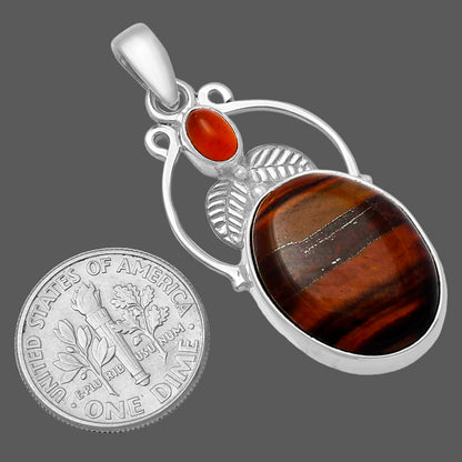 Natural Red Tiger Eye & Carnelian Pendant P-1434 SDP143359