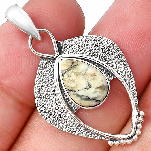 Authentic White Buffalo Turquoise Nevada Pendant P-1402 SDP143411