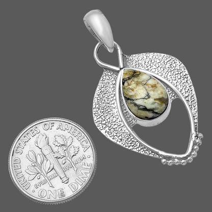 Authentic White Buffalo Turquoise Nevada Pendant P-1402 SDP143411