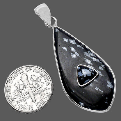 Natural Snow Flake Obsidian Pendant P-1323 SDP143683