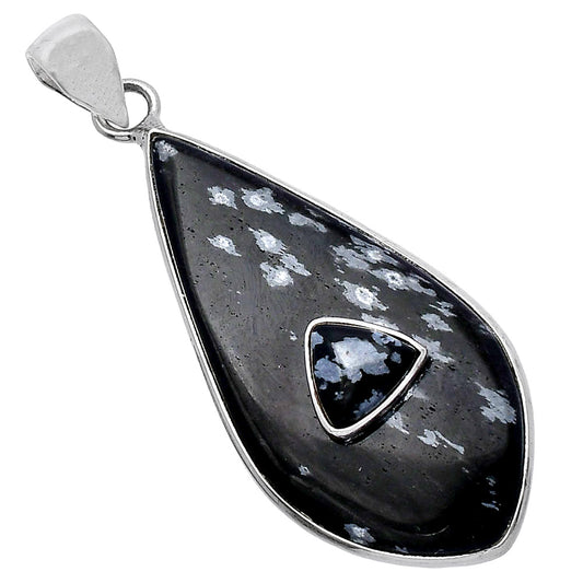 Natural Snow Flake Obsidian Pendant P-1323 SDP143683