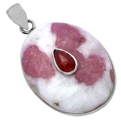 Pink Tourmaline in Quartz & Carnelian Pendant P-1323 SDP143720