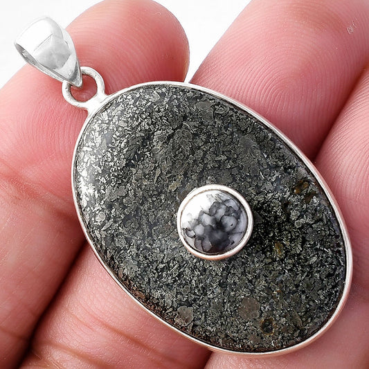 Nipomo Marcasite Agate & Pinolith Stone Pendant P-1323 SDP143735