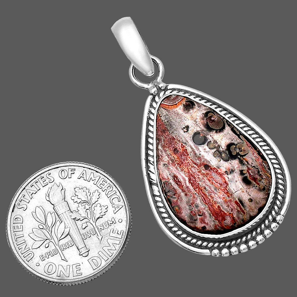 Natural Leopard Skin Jasper Pendant P-1511 SDP143762