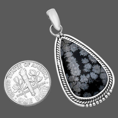 Natural Snow Flake Obsidian Pendant P-1511 SDP143790