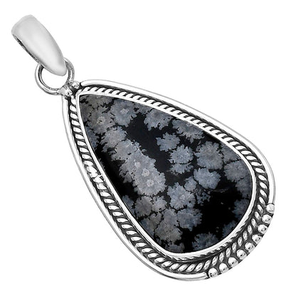 Natural Snow Flake Obsidian Pendant P-1511 SDP143790