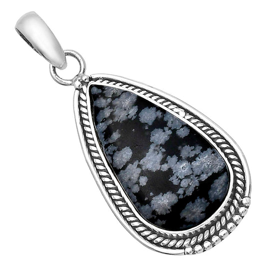 Natural Snow Flake Obsidian Pendant P-1511 SDP143793