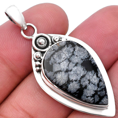 Natural Snow Flake Obsidian Pendant P-1350 SDP143798