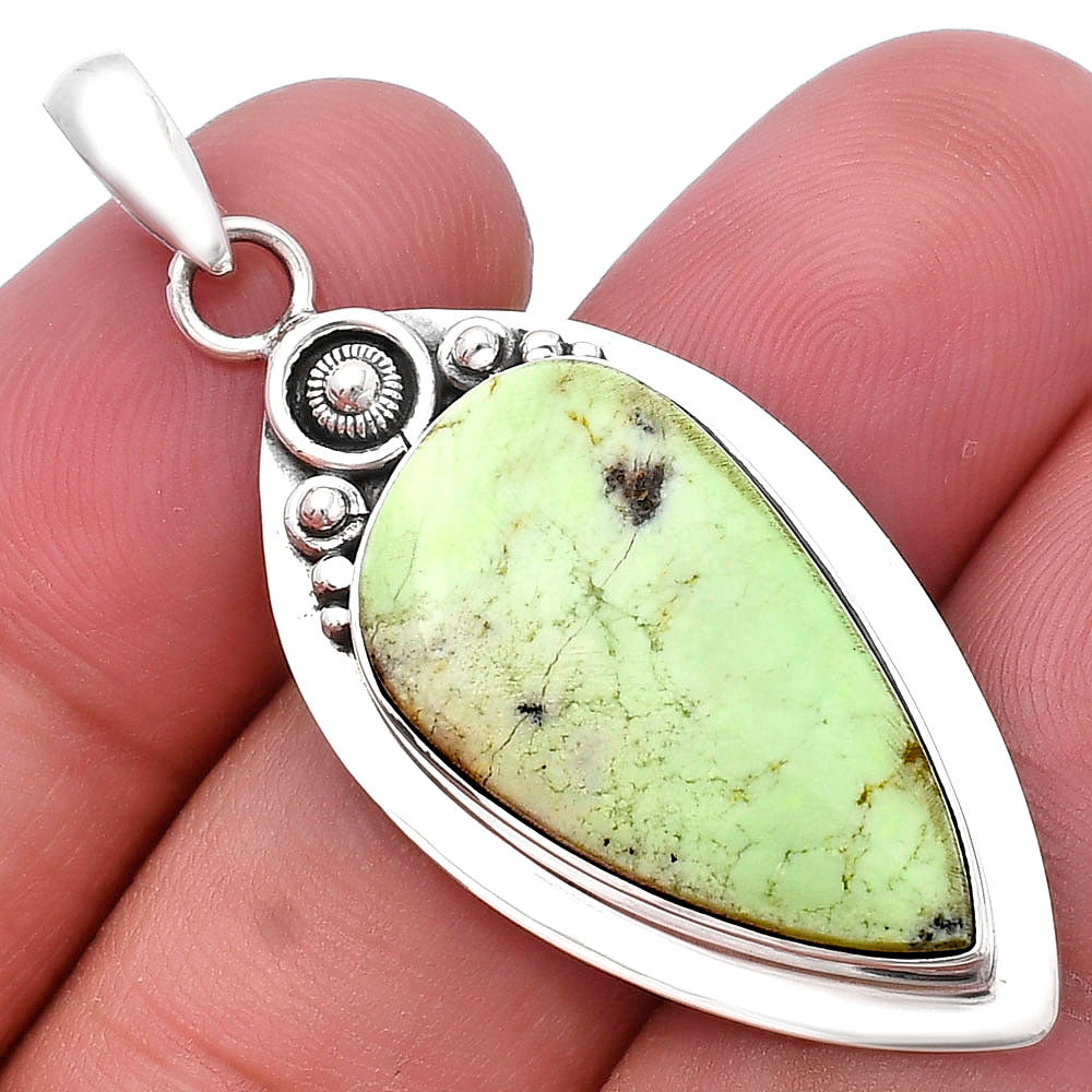Natural Lemon Chrysoprase Pendant P-1350 SDP143826