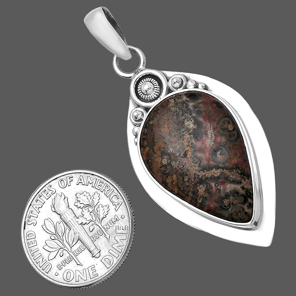 Natural Leopard Skin Jasper Pendant P-1350 SDP143837