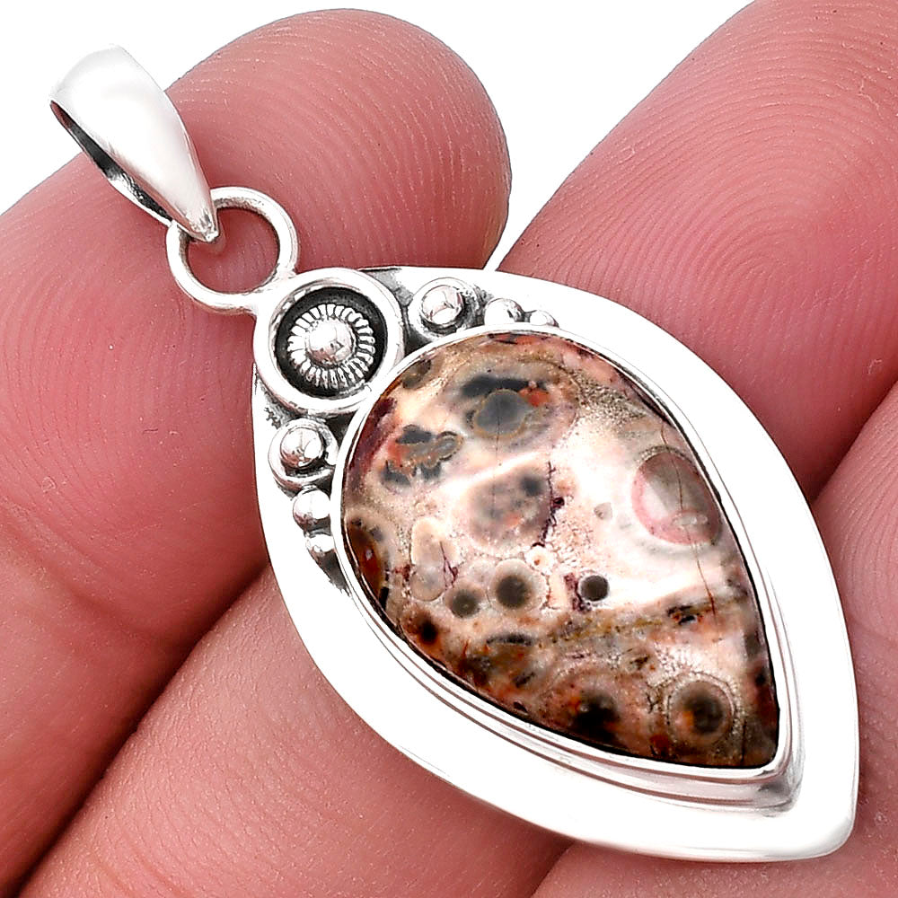 Natural Leopard Skin Jasper Pendant P-1350 SDP143841