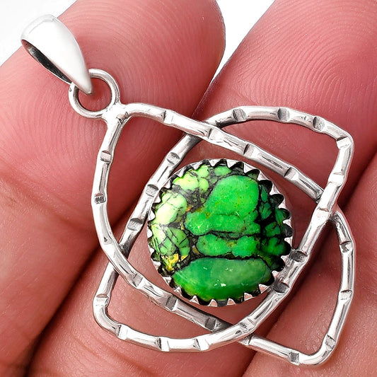 Natural Green Matrix Turquoise Pendant P-1370 SDP143850
