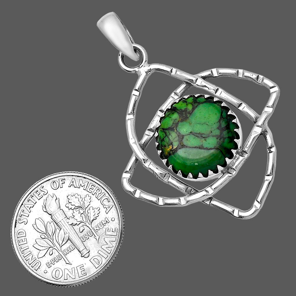Natural Green Matrix Turquoise Pendant P-1370 SDP143850