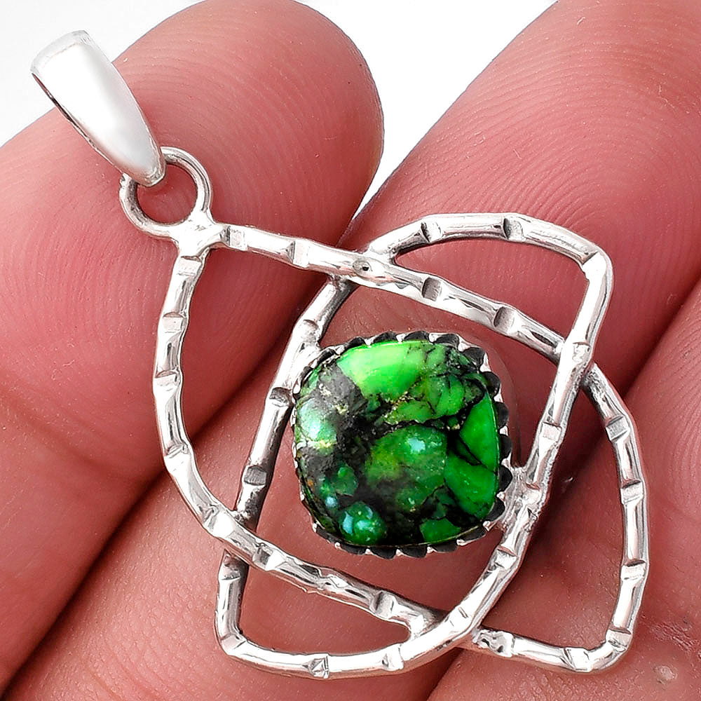 Natural Green Matrix Turquoise Pendant P-1370 SDP143857