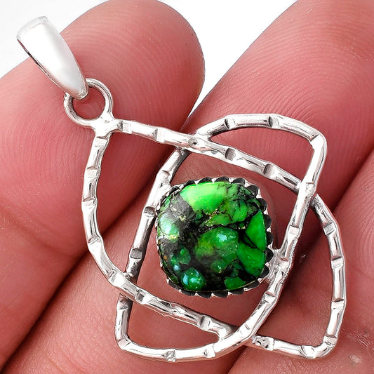 Natural Green Matrix Turquoise Pendant P-1370 SDP143857