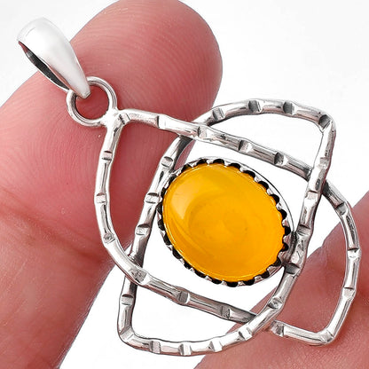 Natural Yellow Chalcedony Pendant P-1370 SDP143899