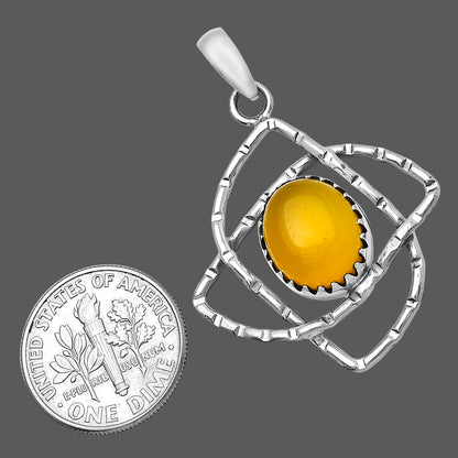 Natural Yellow Chalcedony Pendant P-1370 SDP143899