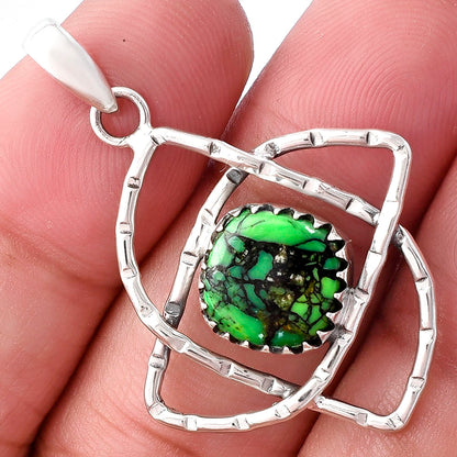 Natural Green Matrix Turquoise Pendant P-1370 SDP143900