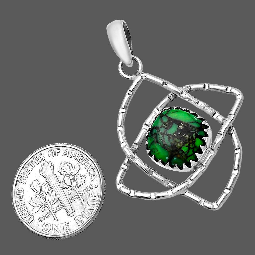 Natural Green Matrix Turquoise Pendant P-1370 SDP143900