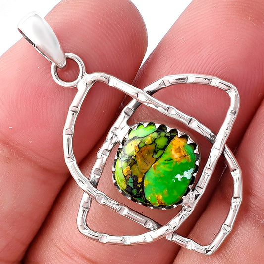 Natural Green Matrix Turquoise Pendant P-1370 SDP143905