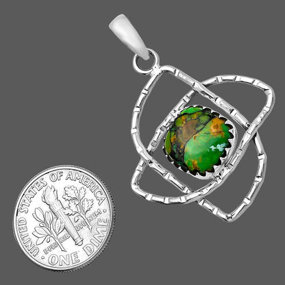 Natural Green Matrix Turquoise Pendant P-1370 SDP143905