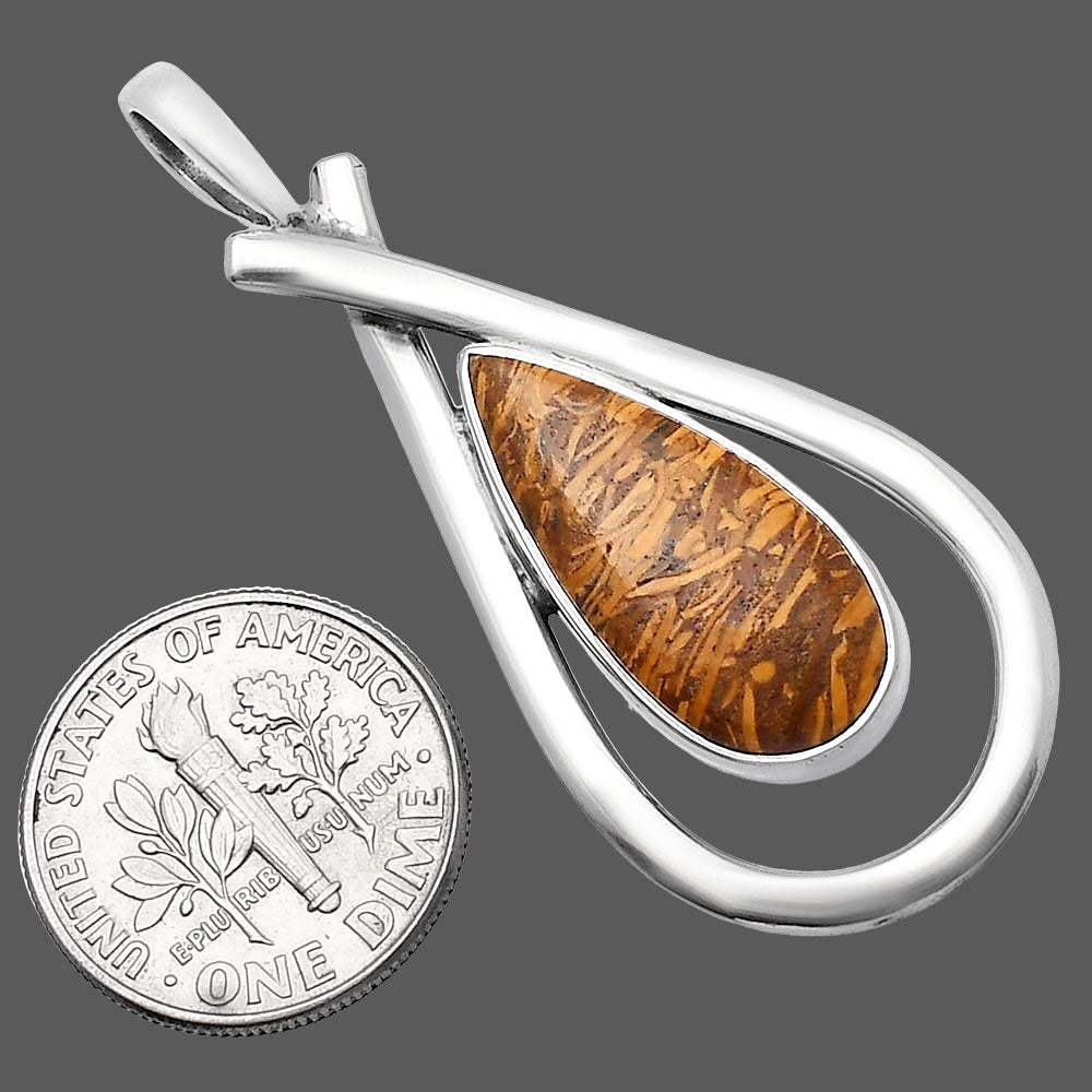 Natural Coquina Fossil Jasper - India Pendant P-1314 SDP143969