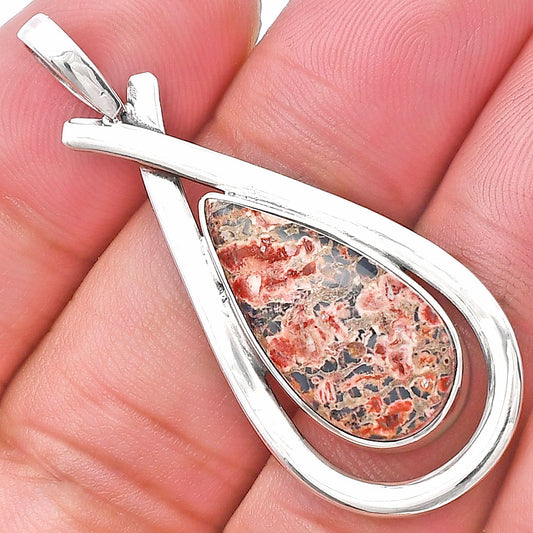 Natural Leopard Skin Jasper Pendant P-1314 SDP143986